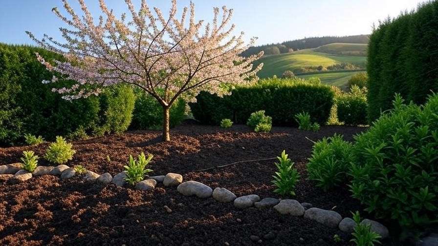 Cherry tree in well-drained soil with evergreen windbreak"