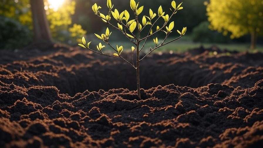Step-by-step process of planting a galaxy magnolia tree in a garden."