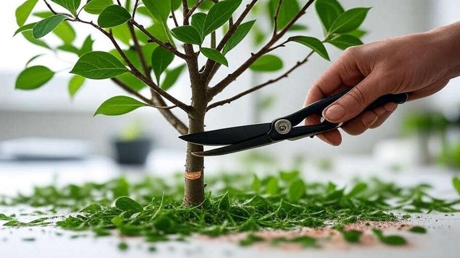 Pruning pixel tree for compact shape and healthy growth indoors.