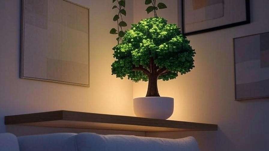 Modern indoor styling ideas for pixel tree in minimalist home decor.