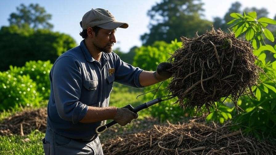 Jarraff tree trimmer recycling branches into mulch in sustainable landscape".