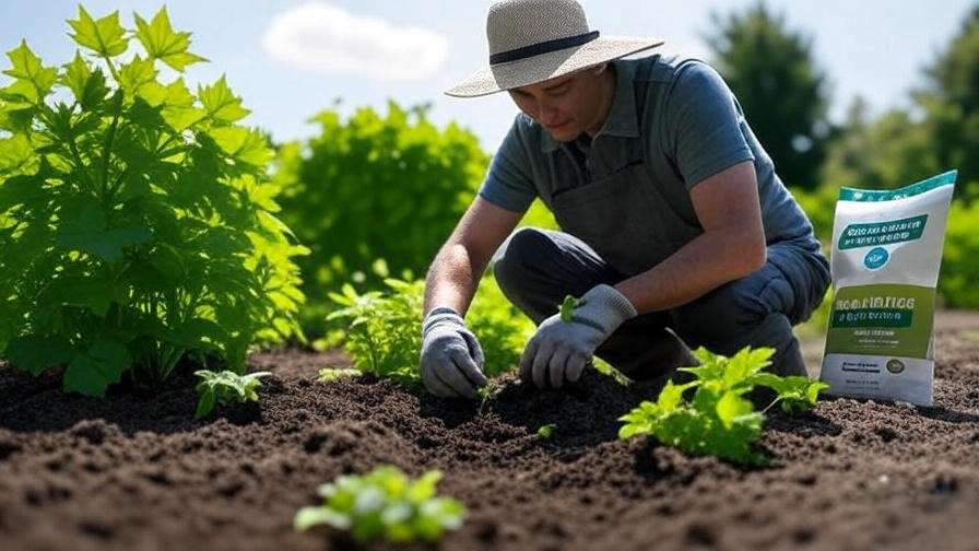 Gardener planting sugar maple seeds with soil test kit and compost."