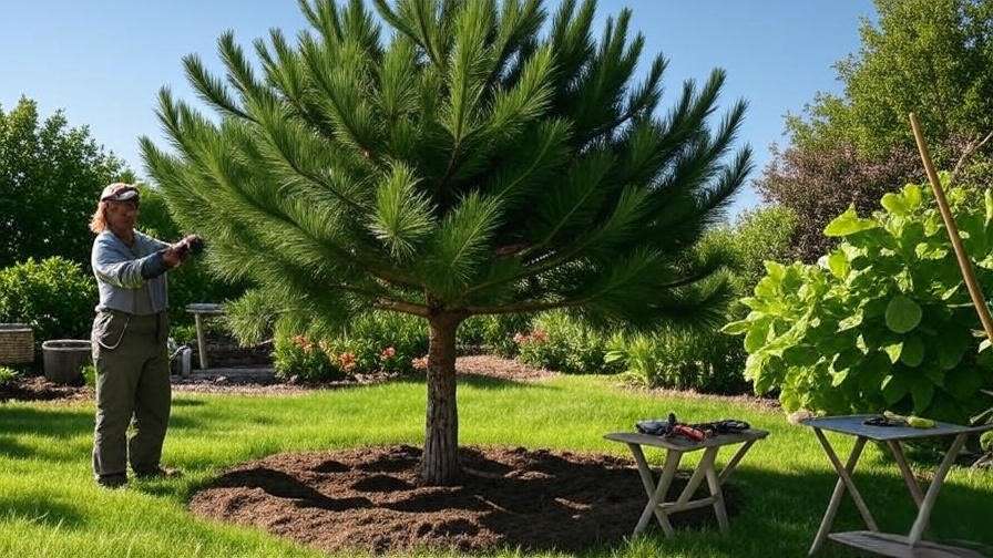 cutting back pine trees