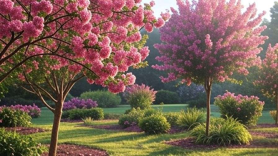 flowering trees with pink blossoms