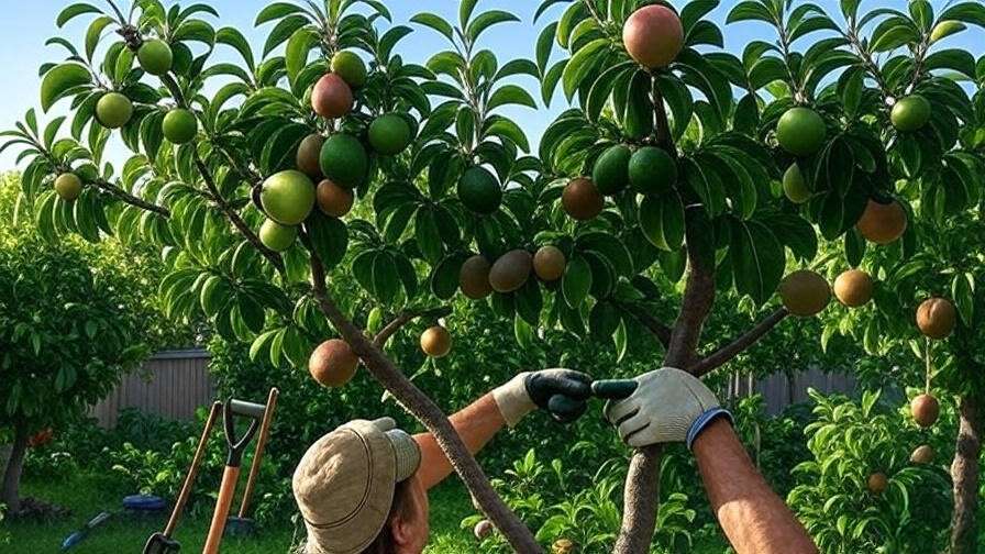 fruit tree with green fruit