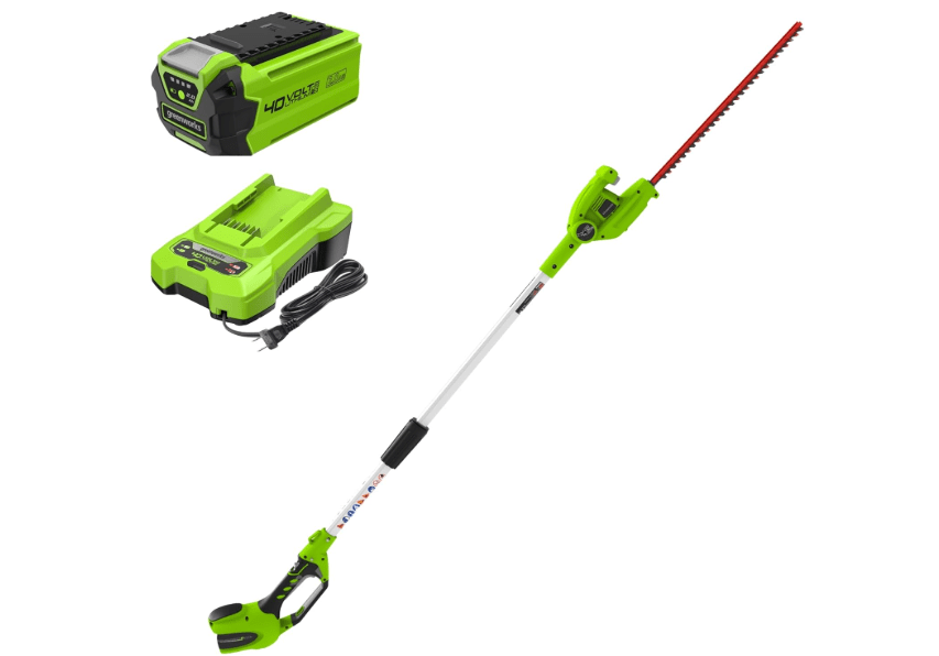 
Greenworks 40V 20" Cordless Pole Hedge Trimmer, 2.0Ah Battery and 