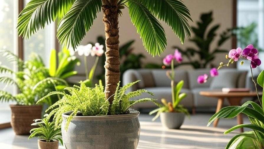 palm tree in pot