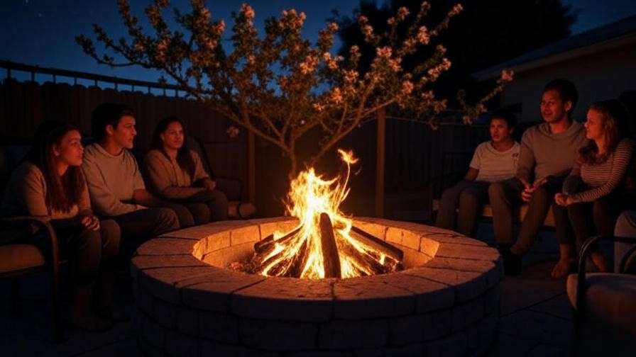 patio bonfire peach tree