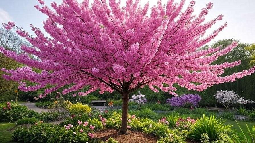 pink flowering cherry tree