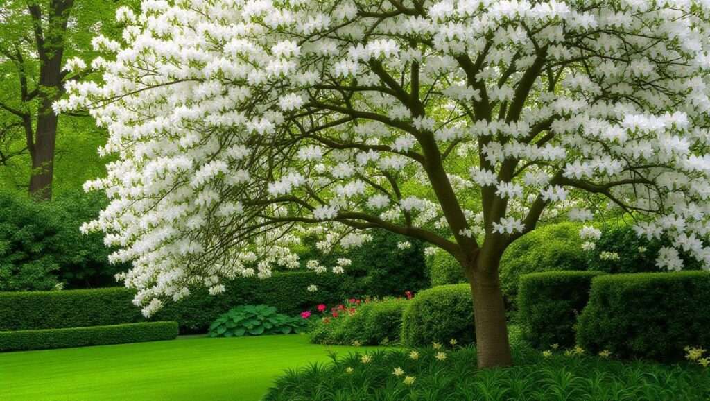 tree with white flowers