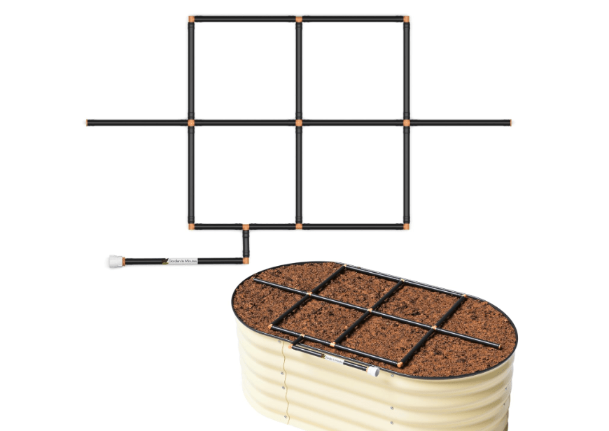 Garden Grid Watering System | Raised Garden Bed Drip Irrigation System – But Better | Pre-Assembled, Waters Every Plant Evenly, 2-Minute Setup | Square Foot.