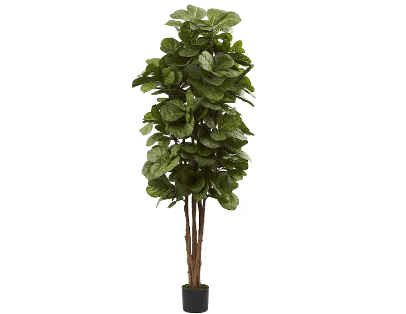 
Nearly Natural 6ft Fiddle Leaf Fig Artificial Tree with 6 Natural Trunks, 270 Lush Green Leaves