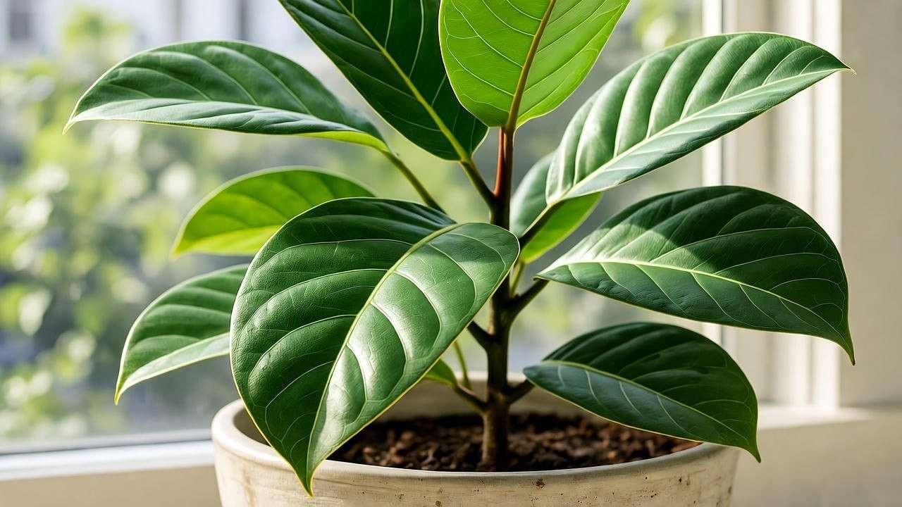 'Healthy Audrey Plant thriving in bright indirect light from a north-facing window in a ceramic pot' 