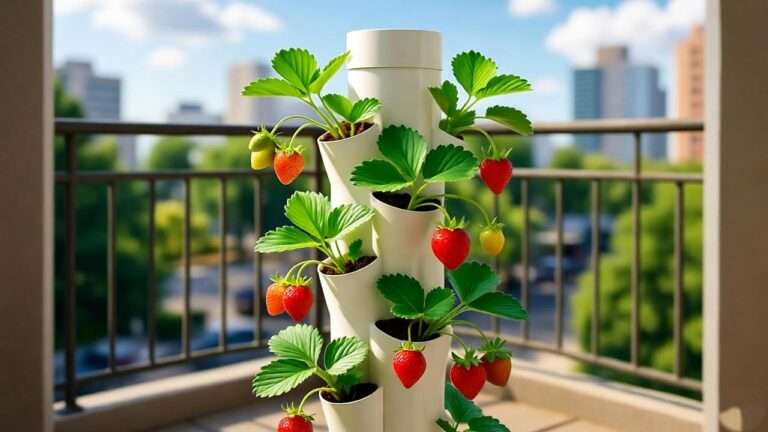 DIY Strawberry Planting Tower for Small Spaces