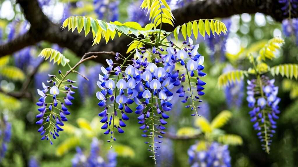 Tree with Blue Flowers -