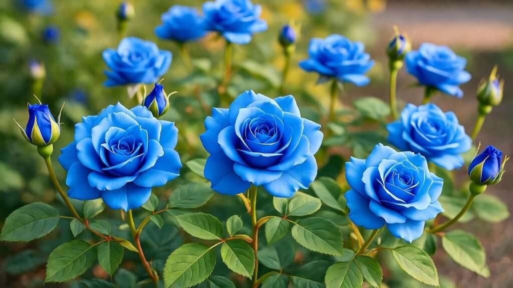 blue rose bush plant