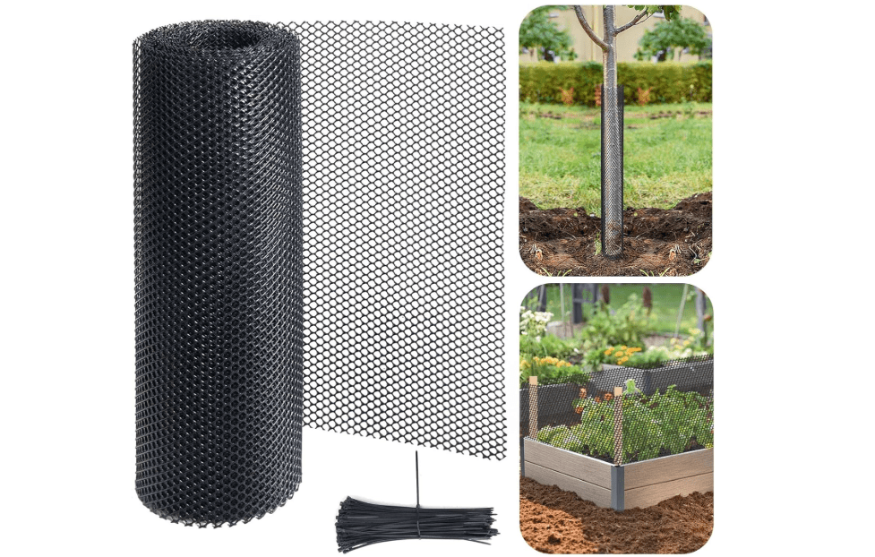 Watayo 20 Ft Mesh Tree Guard Trunk Protectors- Tree Bark Protector- Flexible Net Tree Guard with 100 Pcs Ties for Tree Protectors from Deer Mowers Trimmers