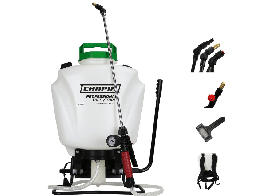 
Chapin 61900 Made in The USA 4 Gallon Tree and Turf Pro Commercial Backpack Sprayer with Stainless Steel Wand, 3 nozzles, 3 Stage Filtration, Translucent White