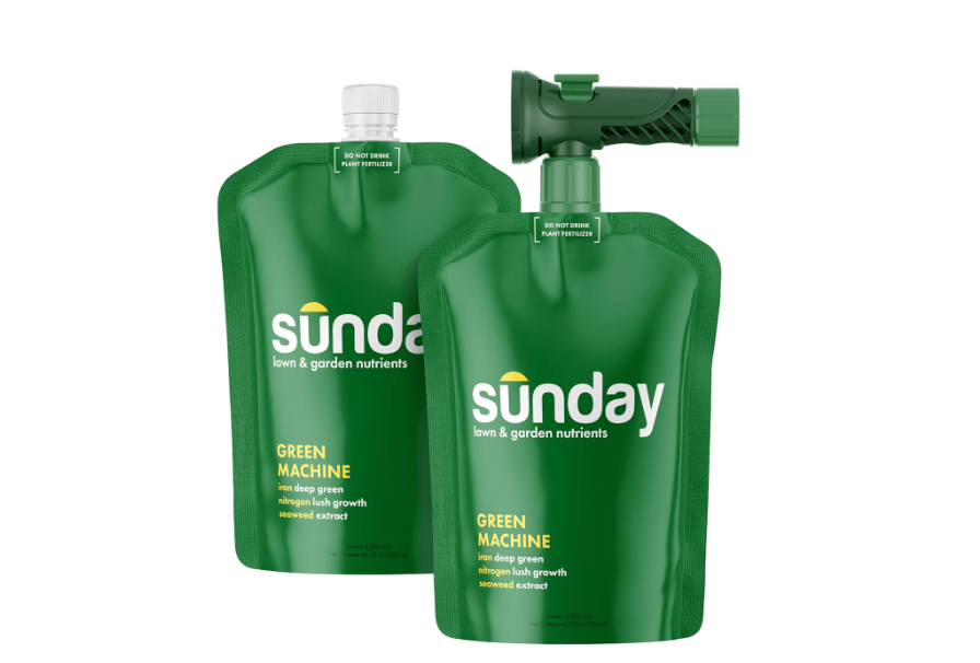 Sunday Green Machine Fertilizer, 42.3oz, 2 Pack - Liquid Lawn Fertilizer for Lush Growth - Includes Universal Sprayer Attachment - Covers Up to 10,000 Sq
