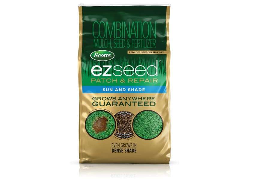 Scotts EZ Seed Patch & Repair for Sun and Shade Combination Mulch, Sun and Shade Grass Seed and Fertilizer for Bare Spots and Repair, Grows Anywhere, 10.