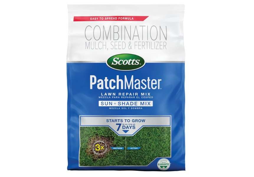 
Scotts PatchMaster Lawn Repair Mix Sun + Shade Mix, Combination Grass Seed, Fertilizer, and Mulch, 4.75 lbs.