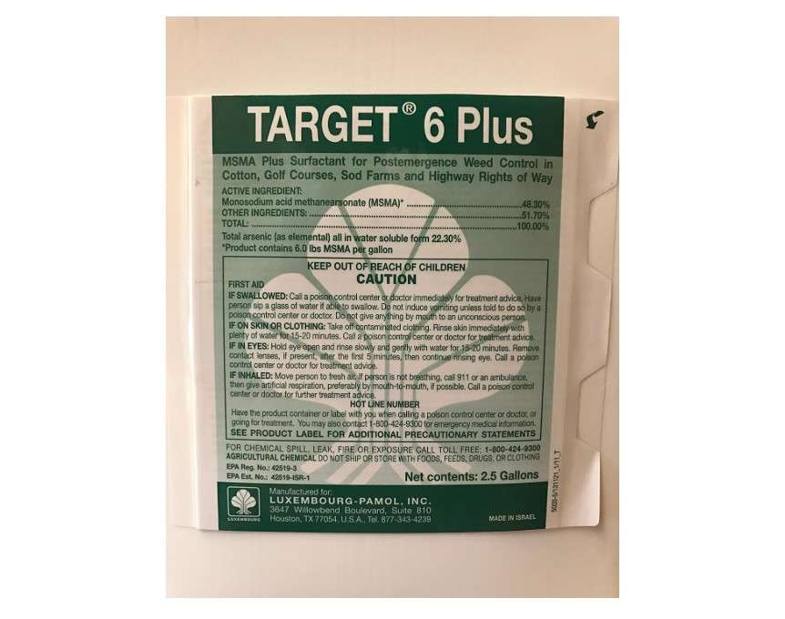 Target 6 Plus (MSMA) 48.2% Turf Herbicide - 5 gallons:1 case (2 x 2.5 Gallon jugs) 