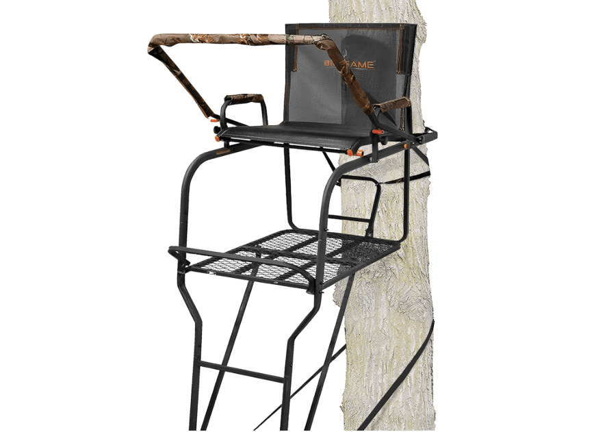Big Game Tripod Stand, 1 Person Deer Hunting Climbing Ladder with Rotating Flex-Tek Seat and Shooting Rail, 12.5'
