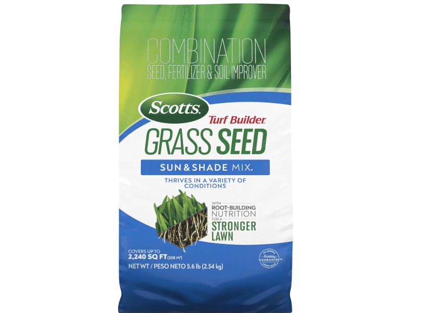 
Scotts Turf Builder Grass Seed Sun & Shade Mix with Fertilizer and Soil Improver, Thrives in Many Conditions, 5.6 lbs.