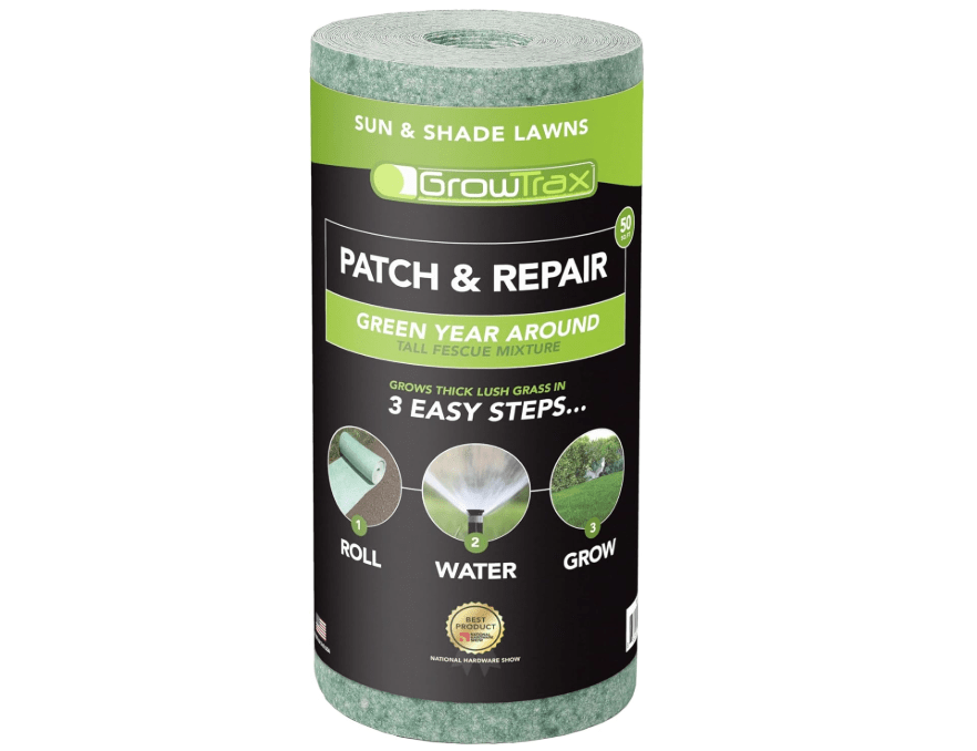 
Growtrax Biodegradable Grass Seed Mat, Year Round Green - 50 Sq Ft Quick Fix Roll - Growing Solution for Lawns, Dog Patches and Shade - Just Roll Water 