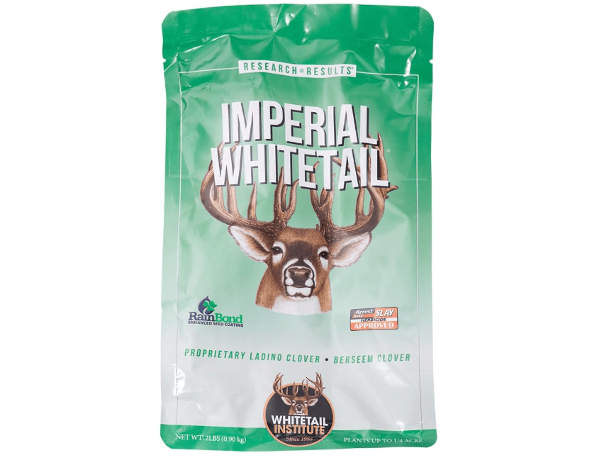 Whitetail Institute Imperial Clover Deer Food Plot Seed for Spring or Fall Planting, Promotes Antler Growth and Attracts Deer, Heat, Cold and Drought