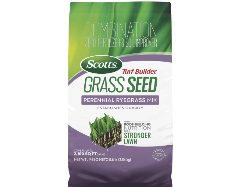 
Scotts Turf Builder Grass Seed Perennial Ryegrass Mix with Fertilizer and Soil Improver, Establishes Quickly, 5.6 lbs