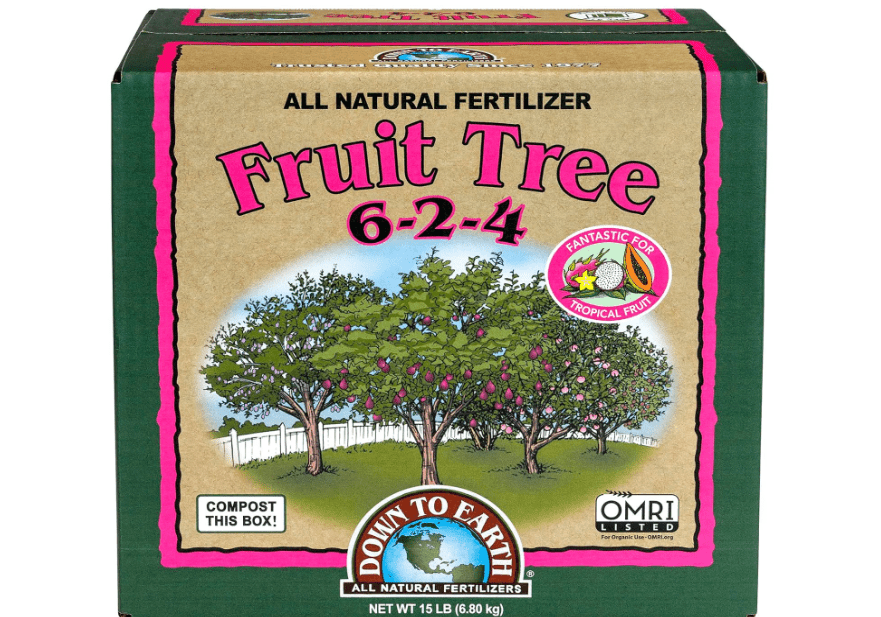 Down To Earth All Natural Fertilizers Fruit Tree 6-2-4, 15 lb Box Organic Plant Food for Apples, Pears, Plums and Tropical Fruit Trees