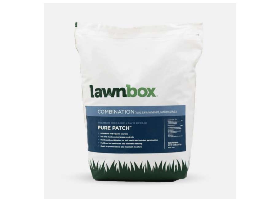 
Lawnbox Pure Patch Organic All in One Seed Fertilizer Mulch Soil Amendment Grass Patch 180 sq ft 12 lb Bag
