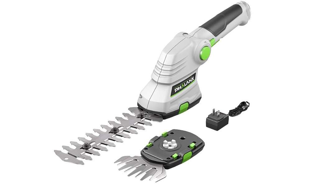 PHALANX Cordless Grass Shears 2-in-1 Handheld Hedge Trimmer,7.2V Electric Grass Trimmer Turnable Handle, Rechargeable Lithium-Ion Battery and Charger...
