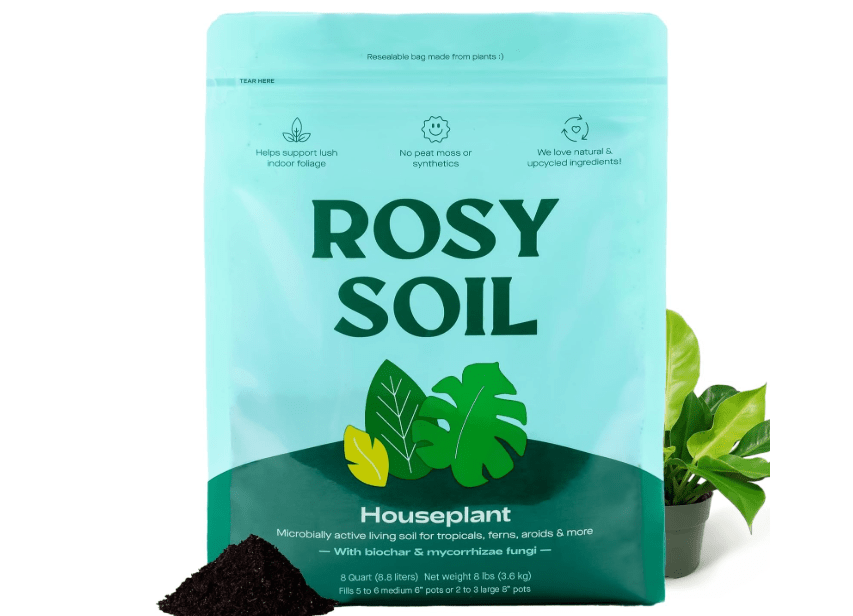 
Rosy Soil Indoor Potting Soil for House Plants - Organic Potting Soil Mix for Indoor Plants - Enriched w/Root-Boosting Biochar for Foliage Plants, Flowers,.