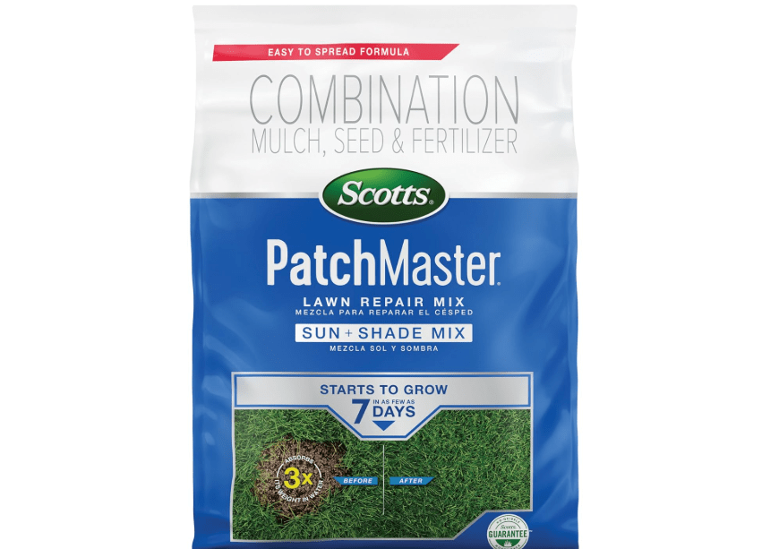 
Scotts PatchMaster Lawn Repair Mix Sun + Shade Mix, Combination Grass Seed, Fertilizer, and Mulch,