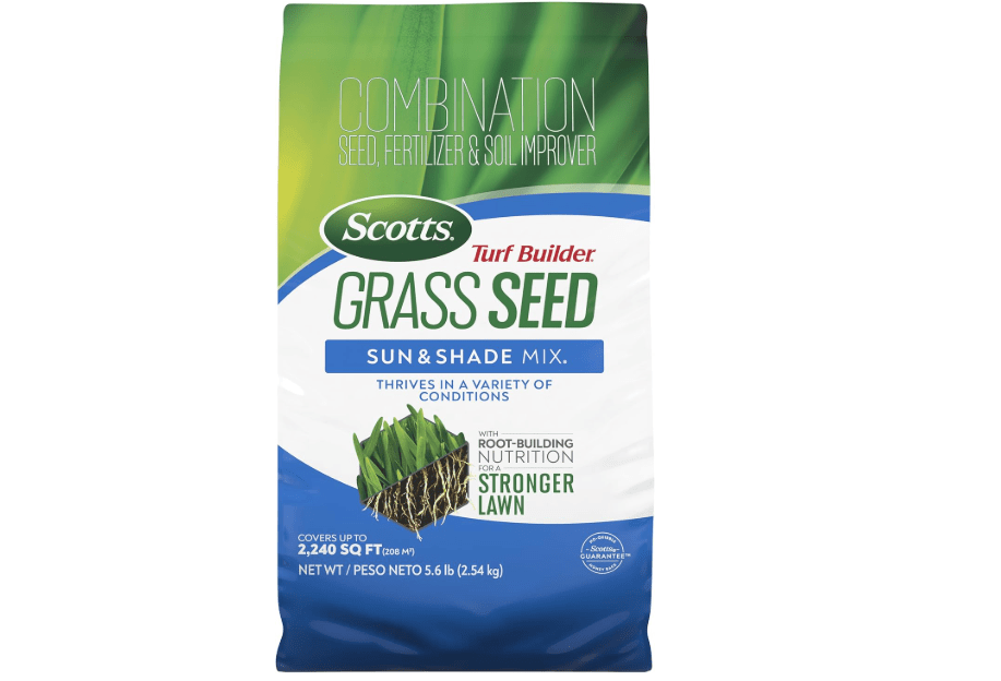 
Scotts Turf Builder Grass Seed Sun & Shade Mix with Fertilizer and Soil Improver, Thrives in Many Conditions, 5.6 lbs.