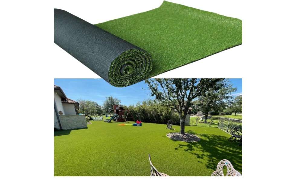 
Petgrow Realistic Synthetic Artificial Grass Turf 0.8inch,Thick Faux Fake Grass Indoor Outdoor Landscape Lawn Pet Dog Turf Carpet for Garden Backyard Balcony