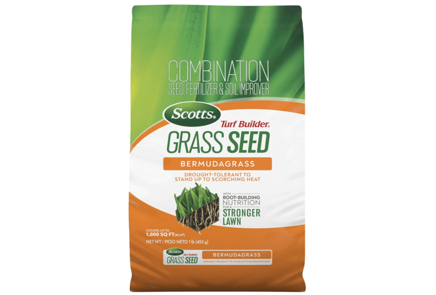 
Scotts Turf Builder Grass Seed Bermudagrass with Fertilizer and Soil Improver, Drought-Tolerant, 