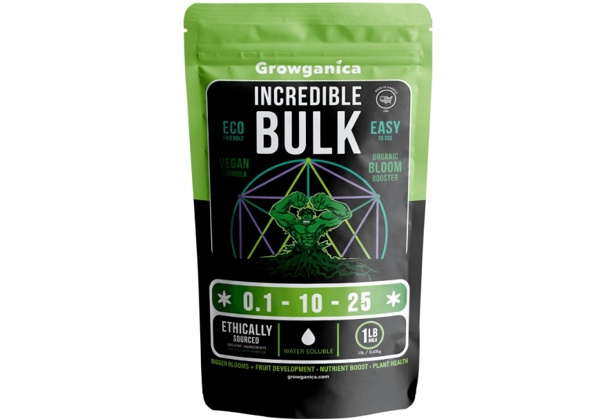 
Organic Bloom Booster, Incredible Bulk 0.1-10-25. Organic Vegan Plant Food