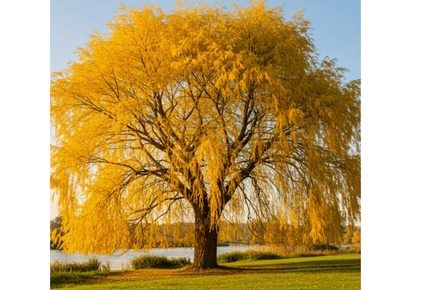2 Golden Weeping Willow Trees - Ready to Plant - Live Plants - Beautiful Arching Canopy