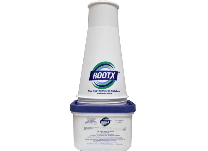 
ROOTX - 2LB. JAR with Funnel/APPLICATOR Foaming Root Control for Sewer Lines and Septic Systems