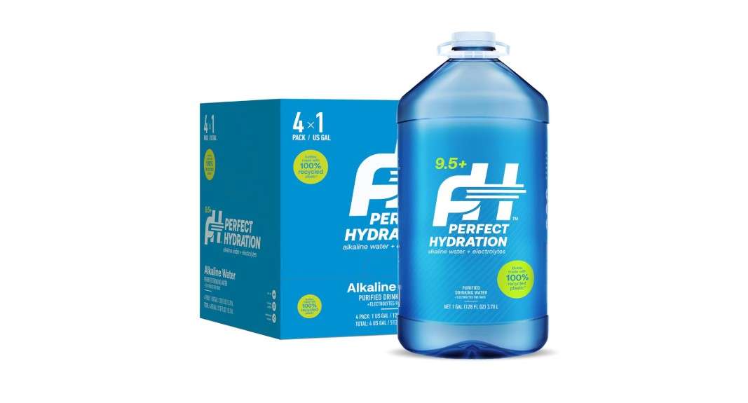 
Perfect Hydration 9.5+ pH Alkaline Drinking Water, Electrolyte Minerals for Taste, Made in the USA, 1 Gallon (128 fl oz) Jug, Case of 4