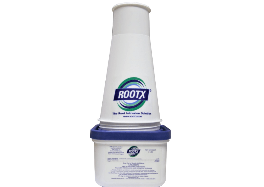 
ROOTX - 2LB. JAR with Funnel/APPLICATOR Foaming Root Control for Sewer Lines and Septic Systems