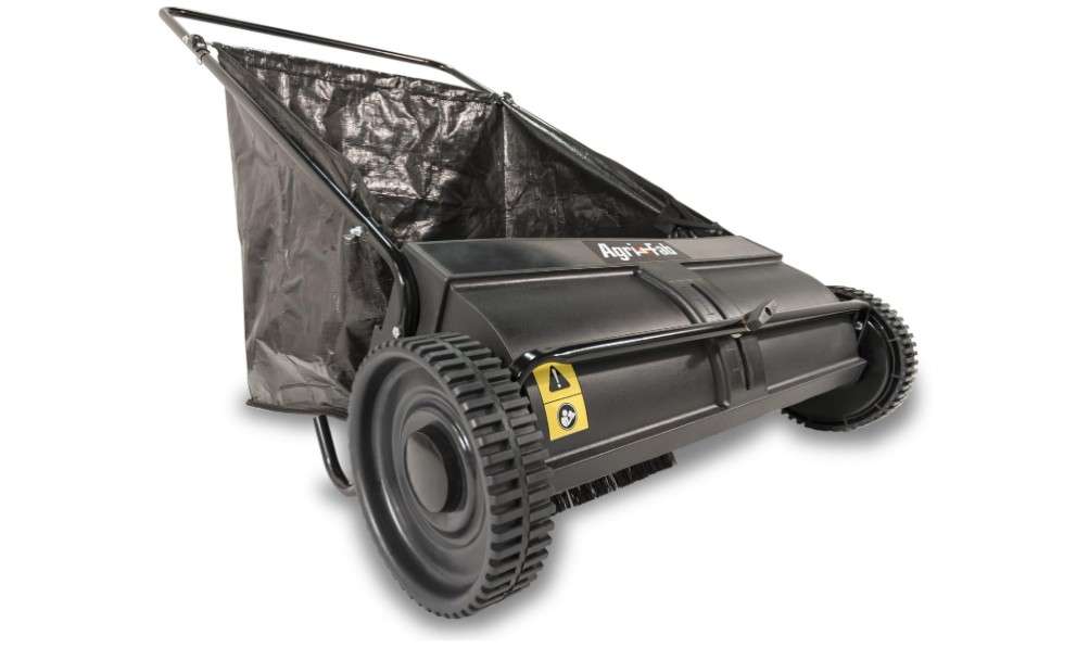 Agri-Fab 45-0218 " 26" Push Behind Lawn Sweeper, 7 cu. ft Hopper Bag Capacity; Leaf & Grass Catcher, with Adjustable Brush Height
