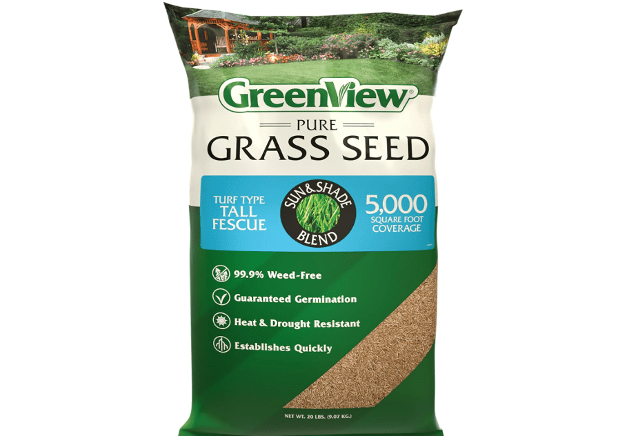 GreenView Pure Grass Seed Turf Type Tall Fescue Sun & Shade Blend, 20 lb. Bag – Covers up to 5,000 sq.