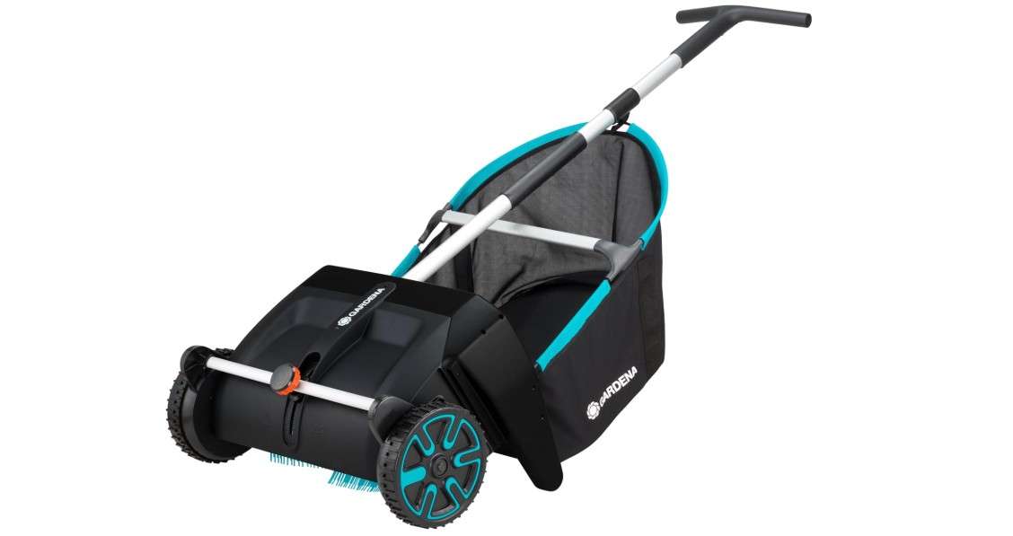 GARDENA (03565) Lawn and Leaf Collector, Durable and Easy to Manuever Push Lawn and Leaf Sweeper with Large Capacity 3.2 cu. ft. Mesh Collection Hopper Bag,...
