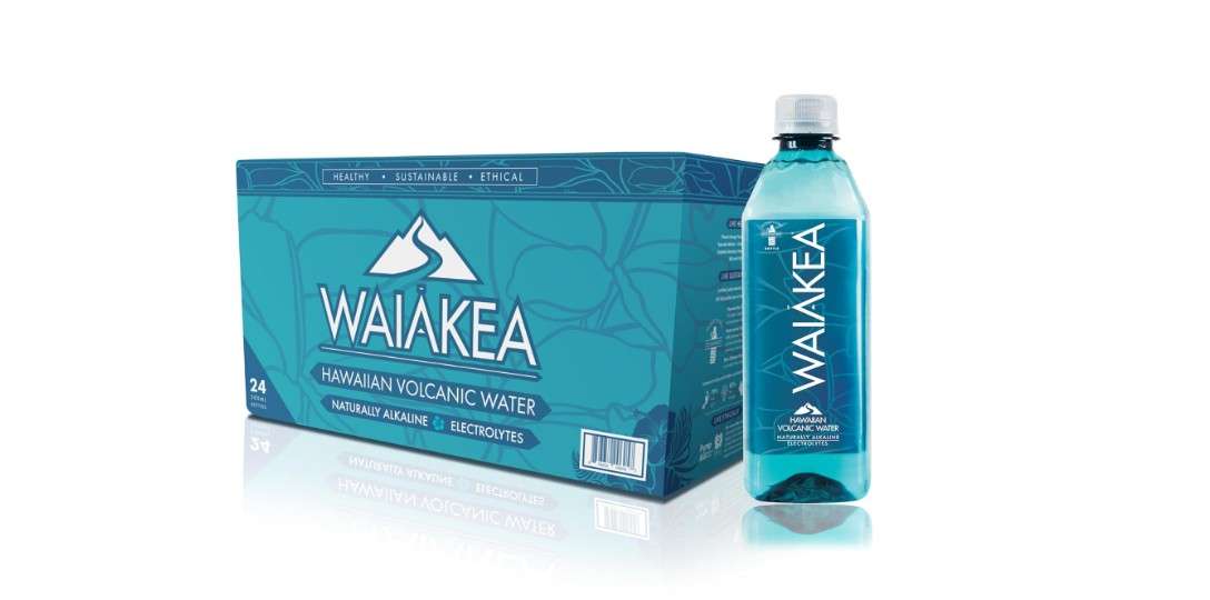 Waiākea - Hawaiian Volcanic Water - Naturally Alkaline Water - pH Range 7.6 to 8.2 - All Natural Minerals & Electrolytes - 100% Recycled Water Bottles