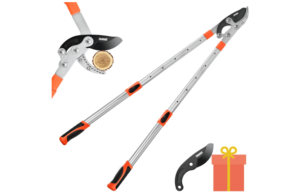 
THANOS B1102 Extendable Anvil Loppers Tree Trimmer with Compound Action,Chops Thick Branch Ease,27-41''Telescopic Heavy Duty Branch Cutter,