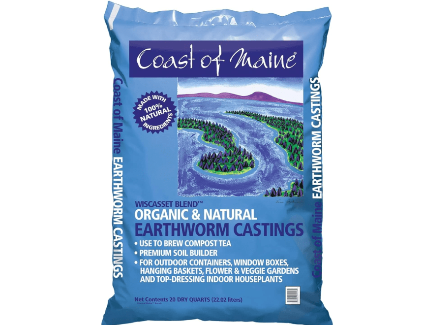 
Coast of Maine OMRI Listed Wiscasset Blend Earthworm Castings Compost Potting Soil Blend for Container Gardens and Flower Pots, 20 Quart